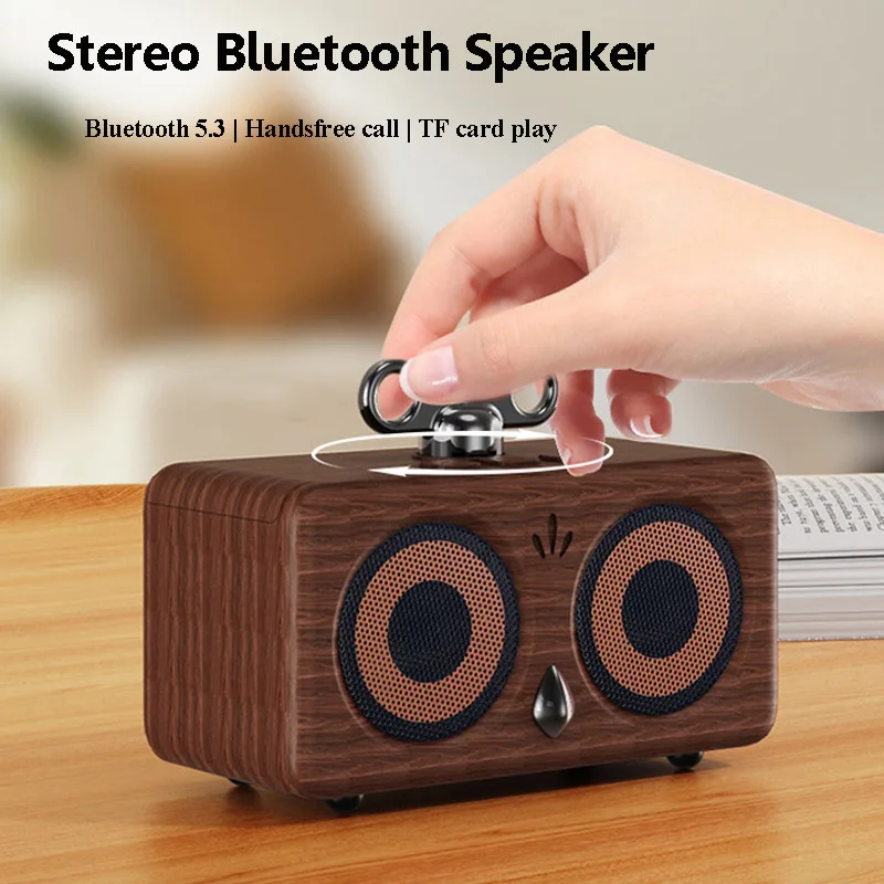 Portable Retro Bluetooth Speaker Outdoor Stereo Soundbar Subwoofer Wireless Music Player with Microphone for IOS Andriod Phone