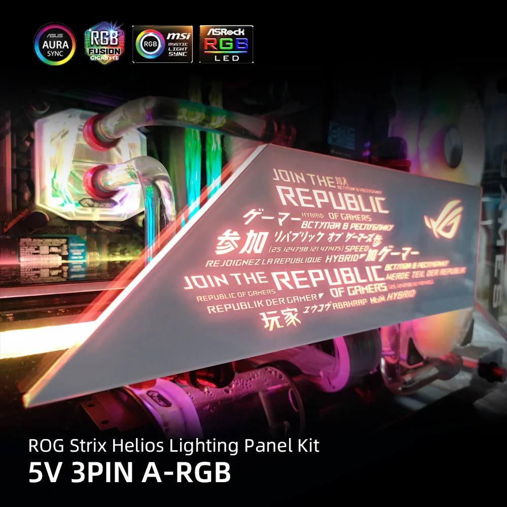 4pcs RGB Panel Kit For ROG Helios GX601 PC Case MOD DIY Buid ASUS Strix Decoration Refit ARGB Plate Customize Power Supply Cover