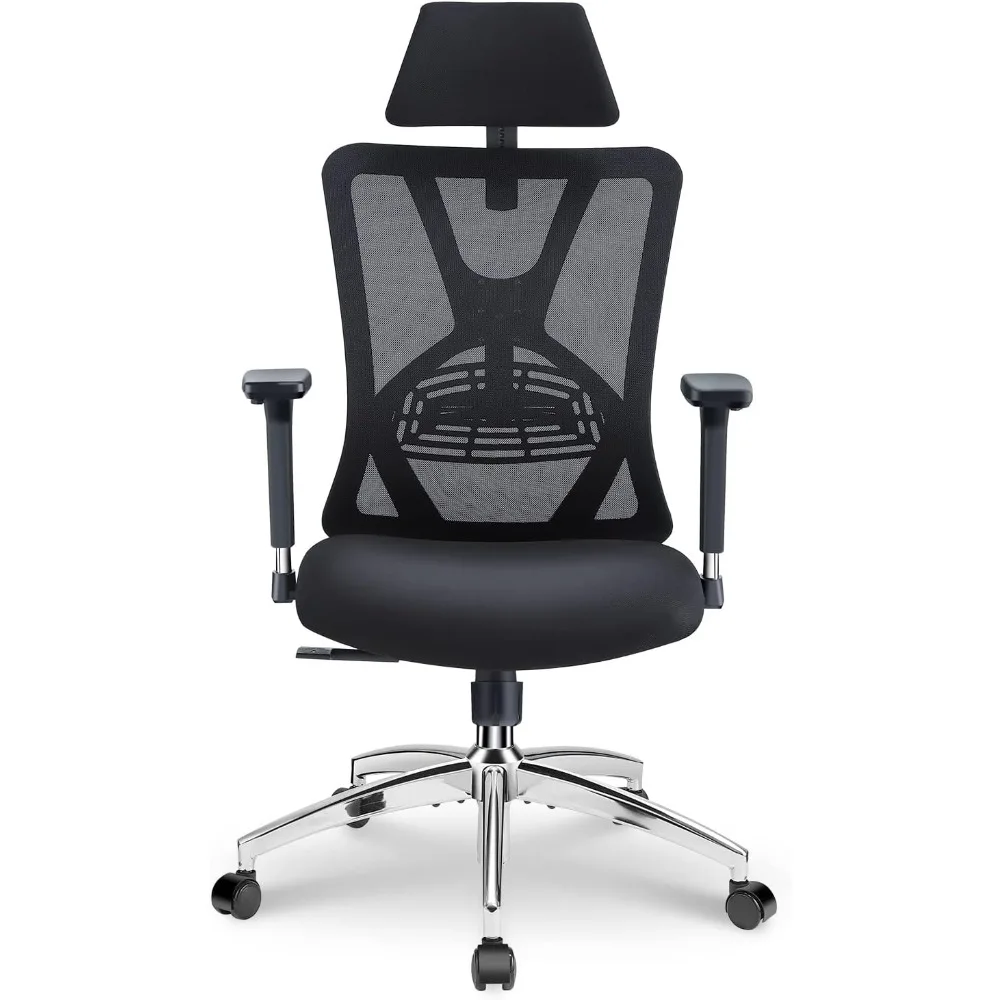 

Ergonomic Office Chair - High Back Desk Chair With Adjustable Lumbar Support Computer Armchair Mobile Chairs Backrest Furniture