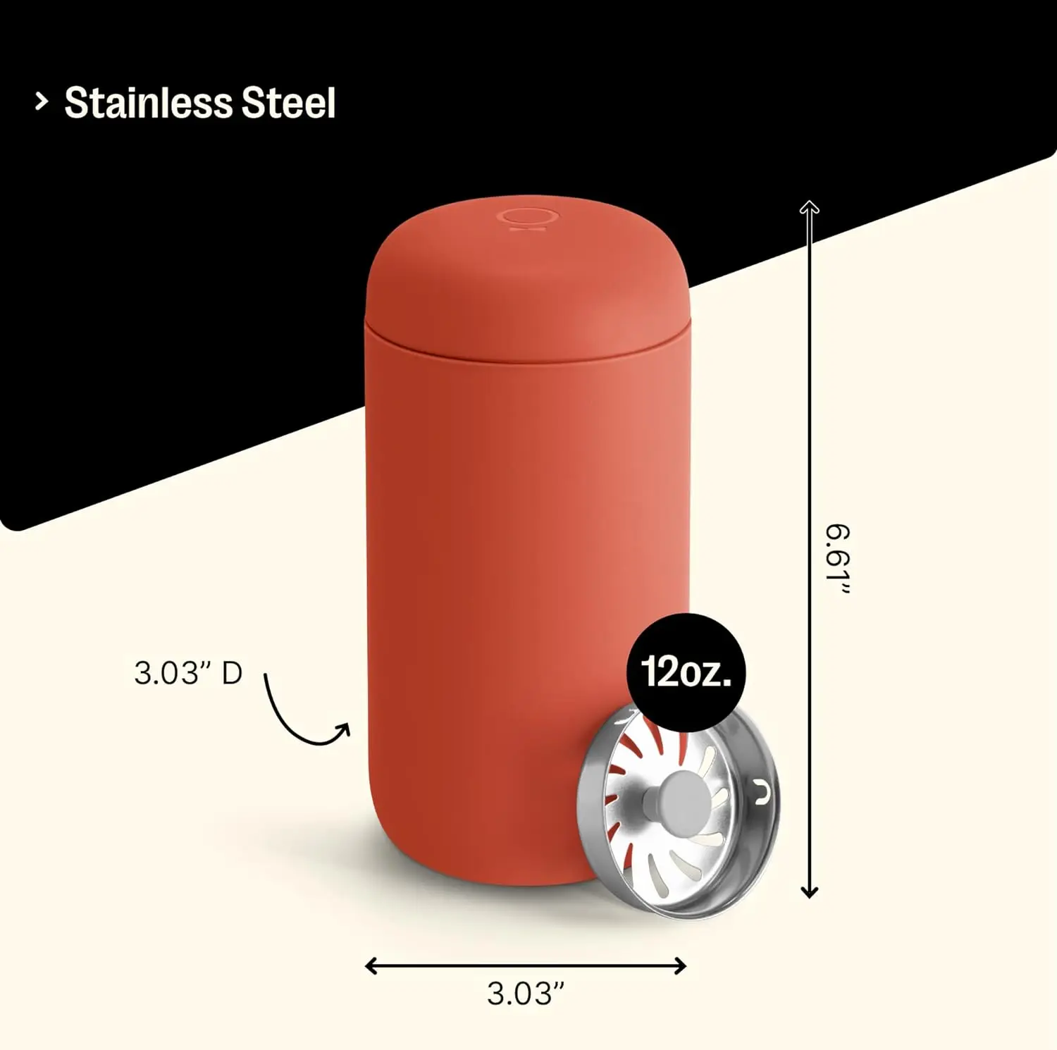 

Fellow 12oz Carter Move Travel Mug Vacuum-Insulated Stainless Steel Travel Coffee Mug Coffee Tumbler with Ceramic Interior