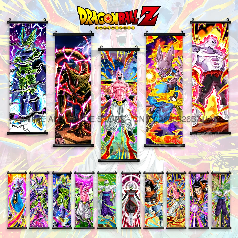 Dragon Ball GT Hängende Malerei Giru Anime Poster Son Goku Wandkunst Trunks Scrolls Bilder Pan Home Dekoration Vegeta Tapete