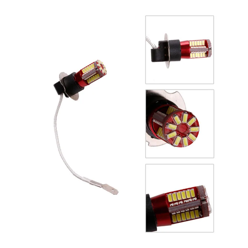 

12V H3 3014-57 White LED Bulbs Energy Saving Auto Headlight Fog Light Bulb