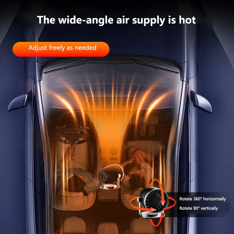 Car Heater 12V 24V 4in1 Powerful Defroster Defogger for Windshield 360 Rotation Vehicle Interior Heater Auto Accessories Winter