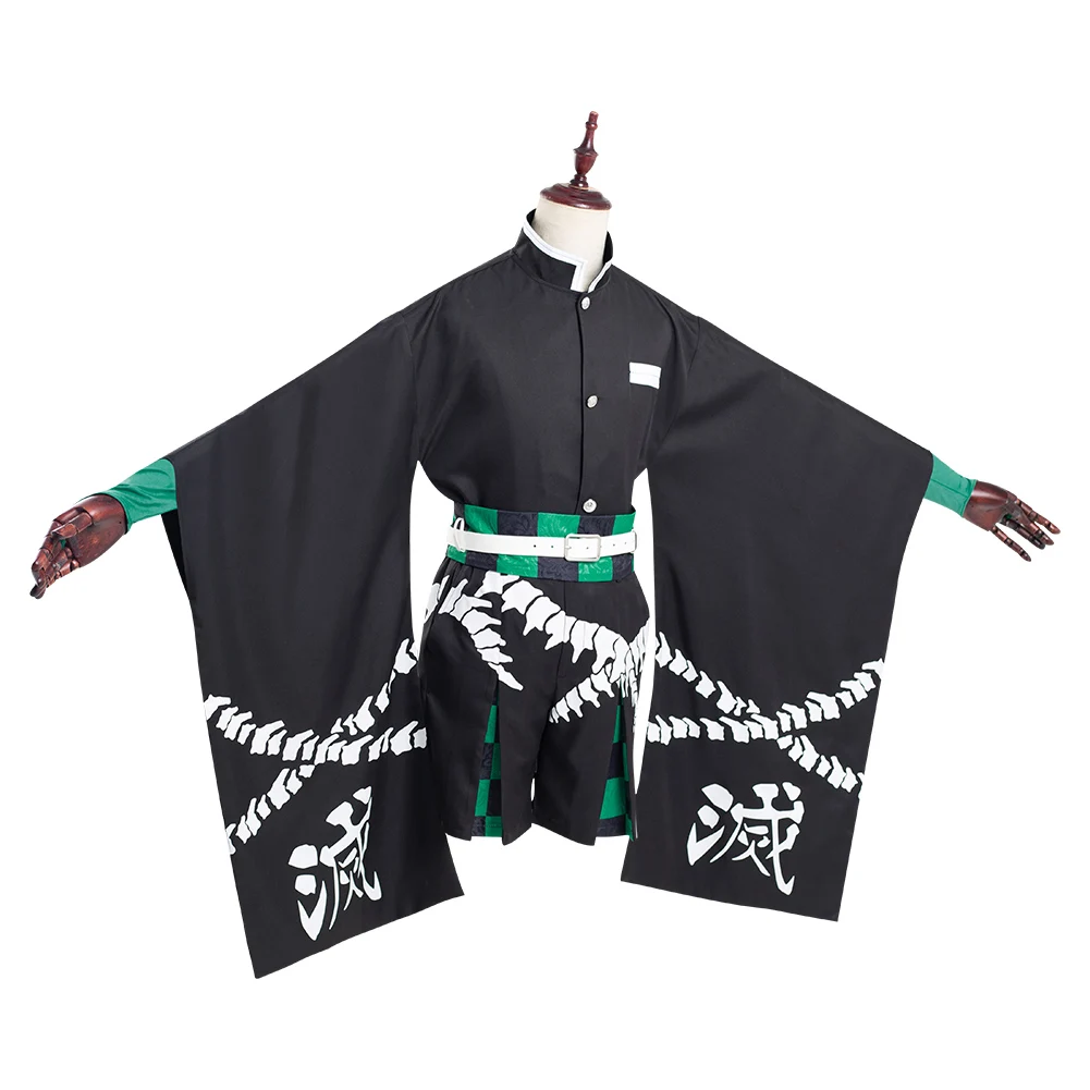 Demon Slayer: Kimetsu no Yaiba-Inspired Tanjiro Kamado Haori and Hakama Costume for Cosplay (Unofficial)