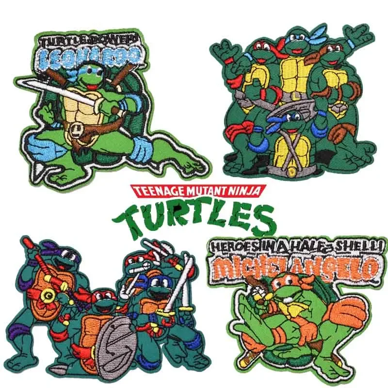 Tmnt Tartarughe Ninja Toppe Per Cartoni Animati Per Abbigliamento Toppe Termoadesive Toppa Carina Ferro Su Toppe Ricamate Su Vestiti Applique