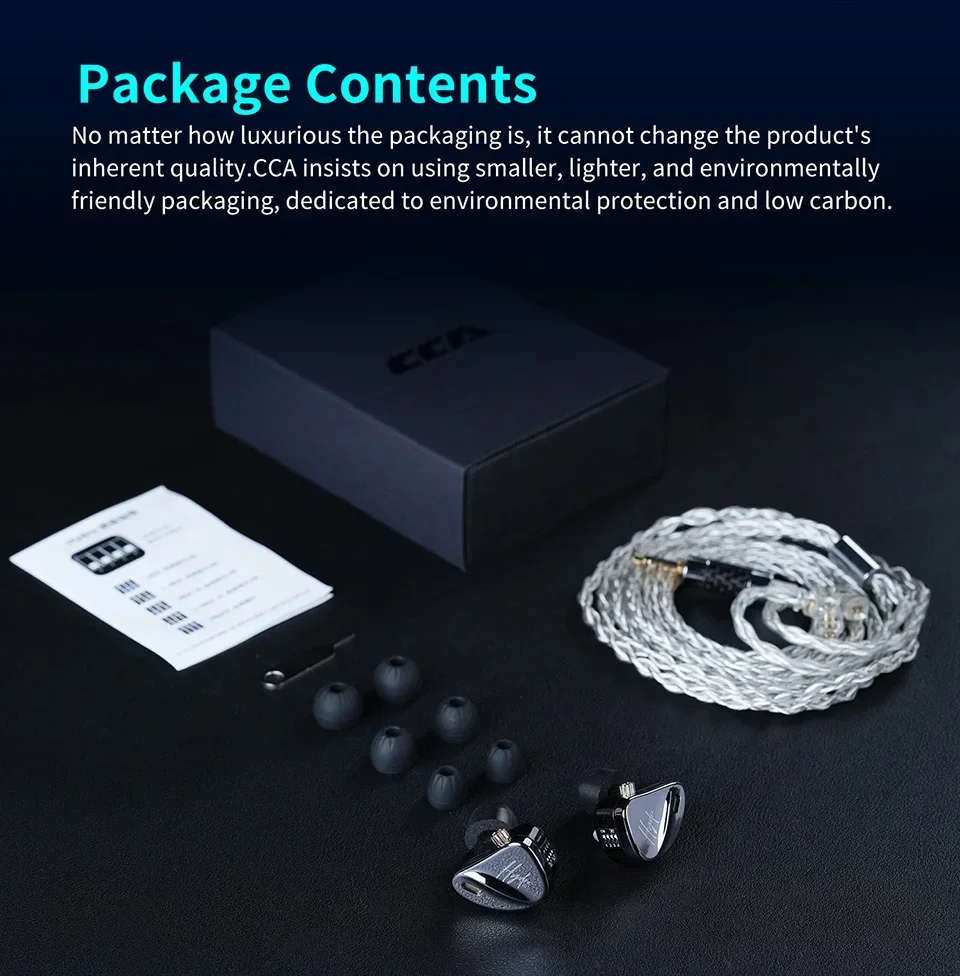 Cca-hydro in ear hifi headphones、2dd 8ba、取り外し可能な
