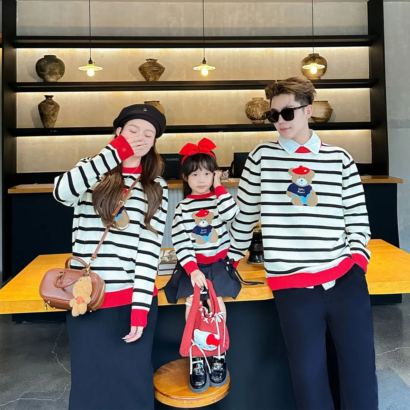 New Year Family Christmas Jumper Parent-child Matching Sweater Dad Son  Clothes Knitwear Baby Knit Romper Mom Daughter Bear Tops - AliExpress 1501