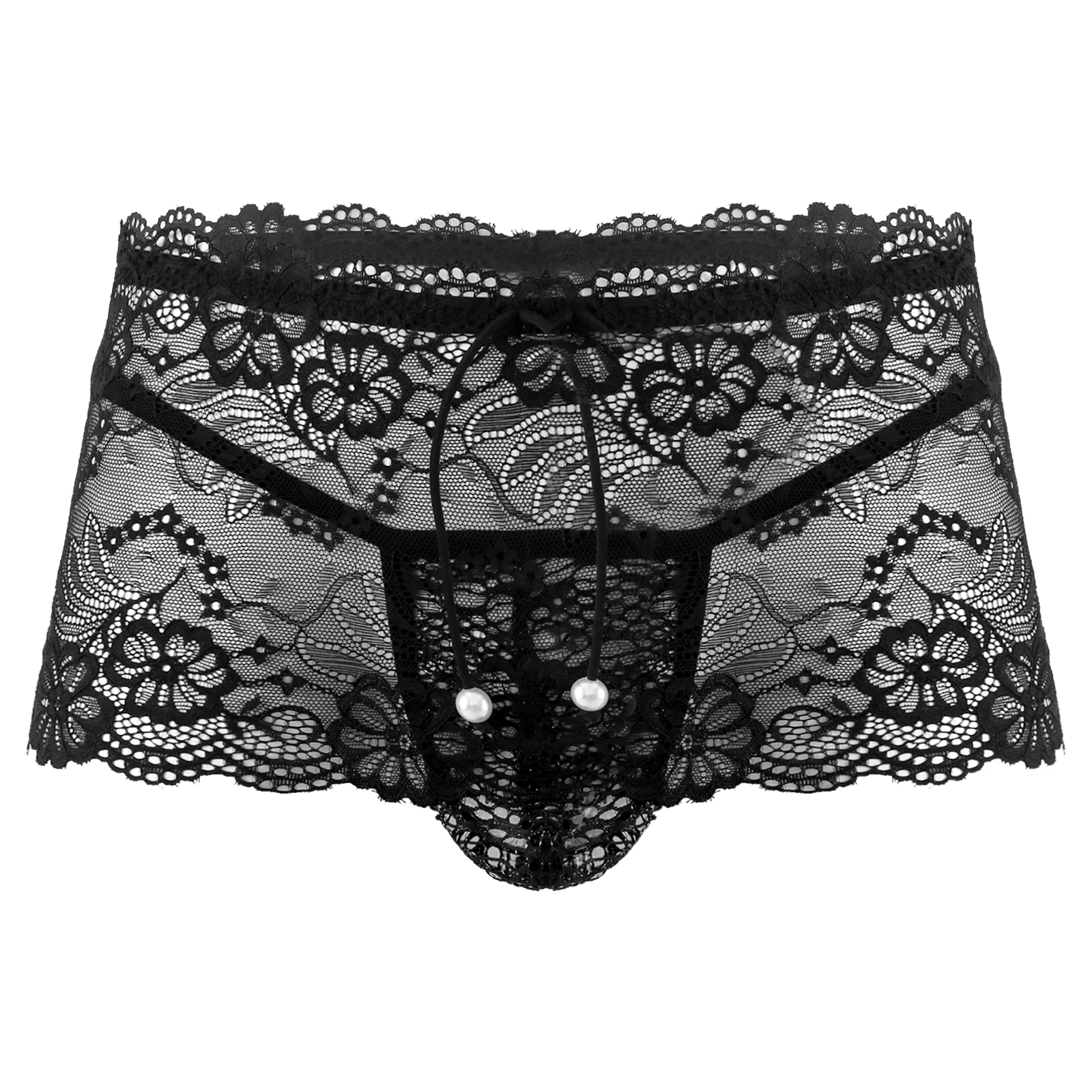 string thongs Men's Panties Erotic Sexy Lingerie Low Waist Sissy Male Gay Underwear See-through Lace Mini Skirt with Bulge Pouch G-strings most comfortable mens underwear