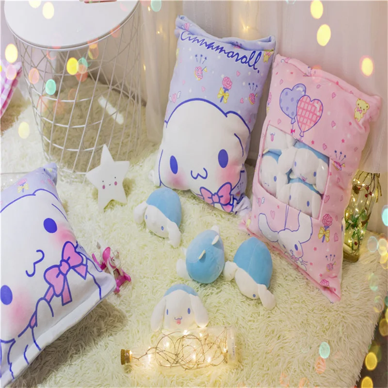 

Hello Kitty Sanrio Kuromi Melody Kawaii Anime Plush Pillow Cushion Soft Toys Doll Cute Home Decor Stuffed Birthday Gift For Kids
