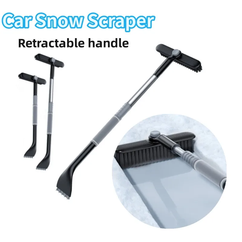 

Car Windshield Window Snow Ice Scraper Cleaning Tool Car Ice Scraper 360 Pivoting Brush Car Snow Shovel With Ergonomic Grip