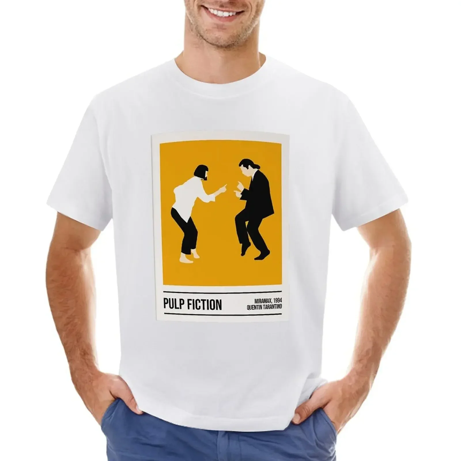 

Dancing. Pulp-Fiction T-shirt summer top vintage clothes quick drying men clothing