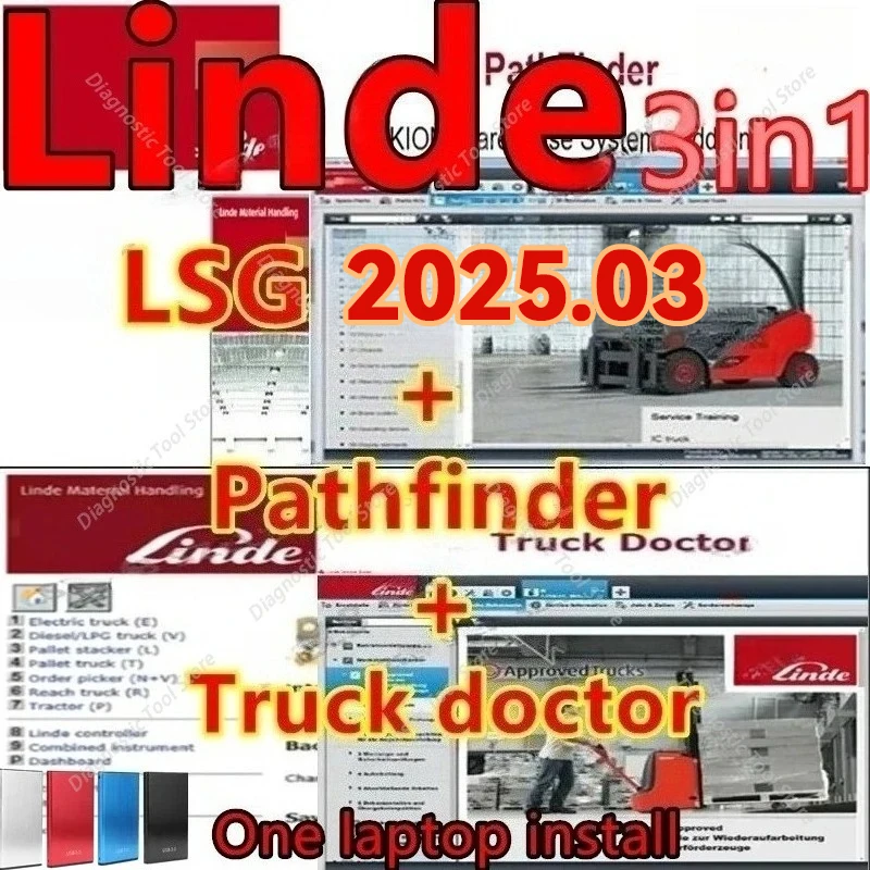 Newest Linde Pathfinder 2020.01 forklift truck Diagnostic Software+ truck Doctor+ LSG 2025.03 unexpire Patch Linde Parts Catalog