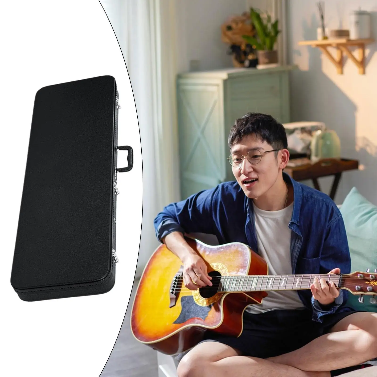 Electric Guitar Bag Rounded Corner PU Leather Thick Padding Dustproof Padded Guitar Case Electric Case for Accessories