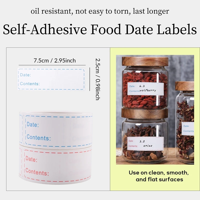 ABGH-300Pcs Removable Freezer Labels 1 X 3 Inch Food Storage Stickers, Refrigerator Freezer Paper Label Easy Clean
