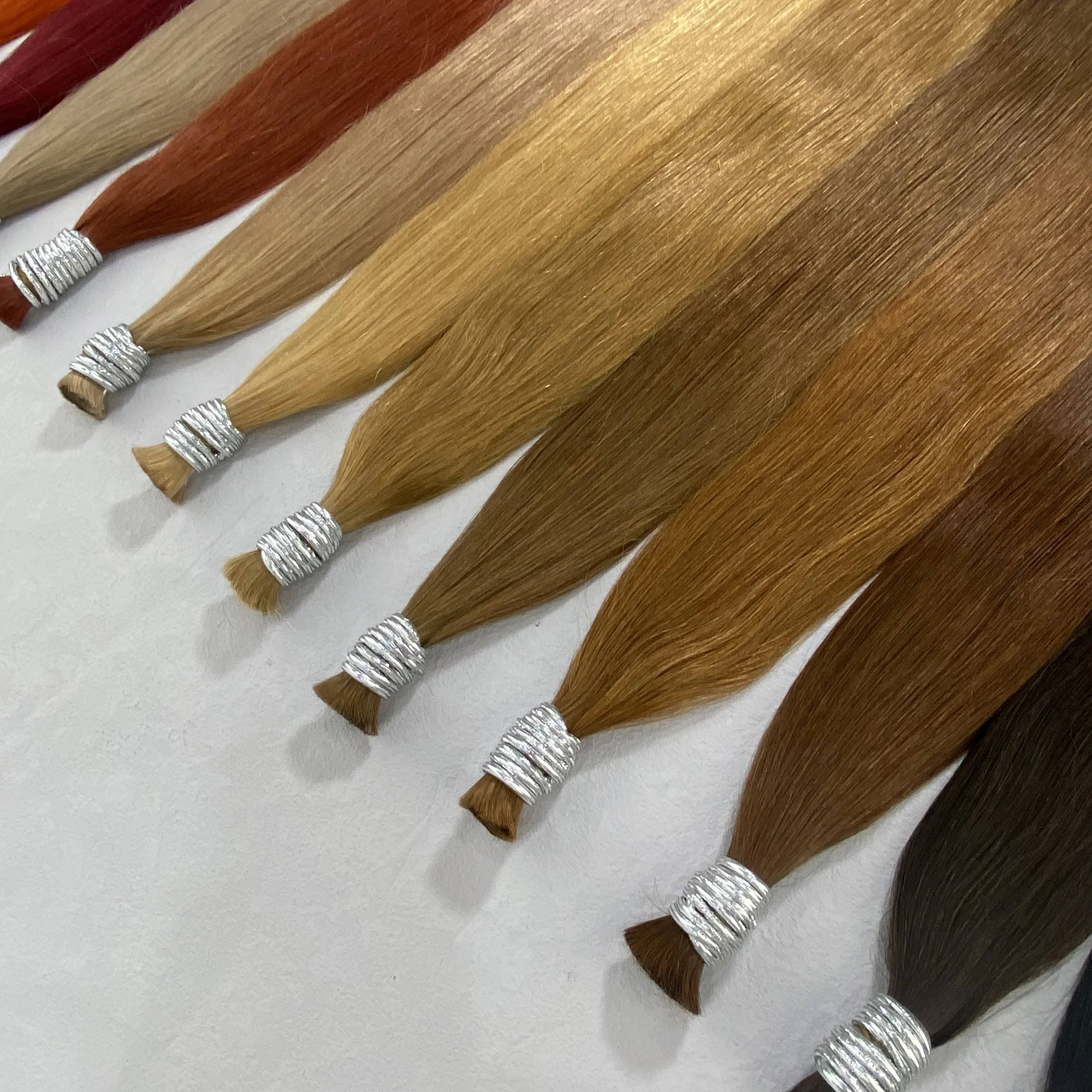 Russian Striaght Human Hair No Weft Virgin Bundles Highlight Original Bulk Extensions Natural Unprocessed 613 Blonde Braidi human hair extensions