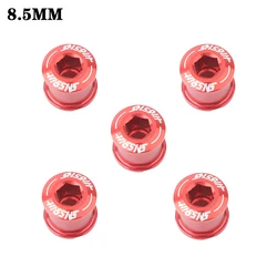 Enhanced Bicycle Chainring Bolts for Mountain Bike Cranksets - 5-Piece Set, 6.5mm (HA 5Pcs 8.5 Red)