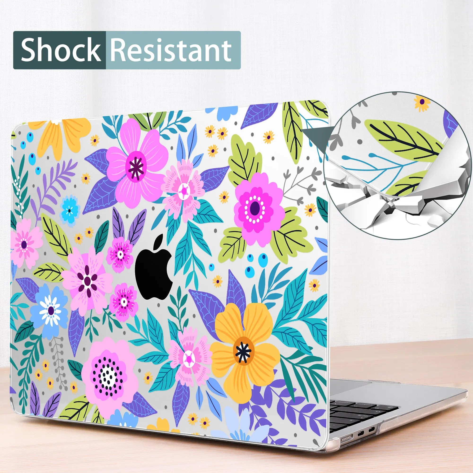 Estojo Rígido para Impressão de Pétalas para Macbook 13 Polegadas m3 m2 m1 Air 13 A2681 A2337 Pro A2338 A2251 Air 15 A2941 m2 Pro 14 16 A2779 e A2780 - Imagem 5