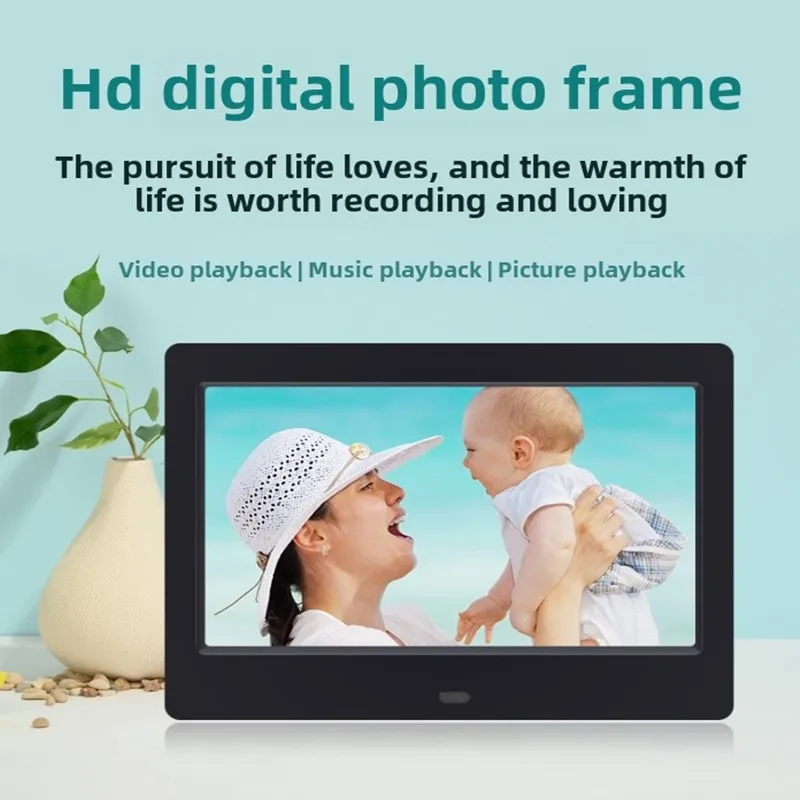 Digital photo frame Small Size Digital Photo Frame 7 Inch Digital LCD Screen Autoplay Pictures Videos in Loop Day Calendar Alarm Clock