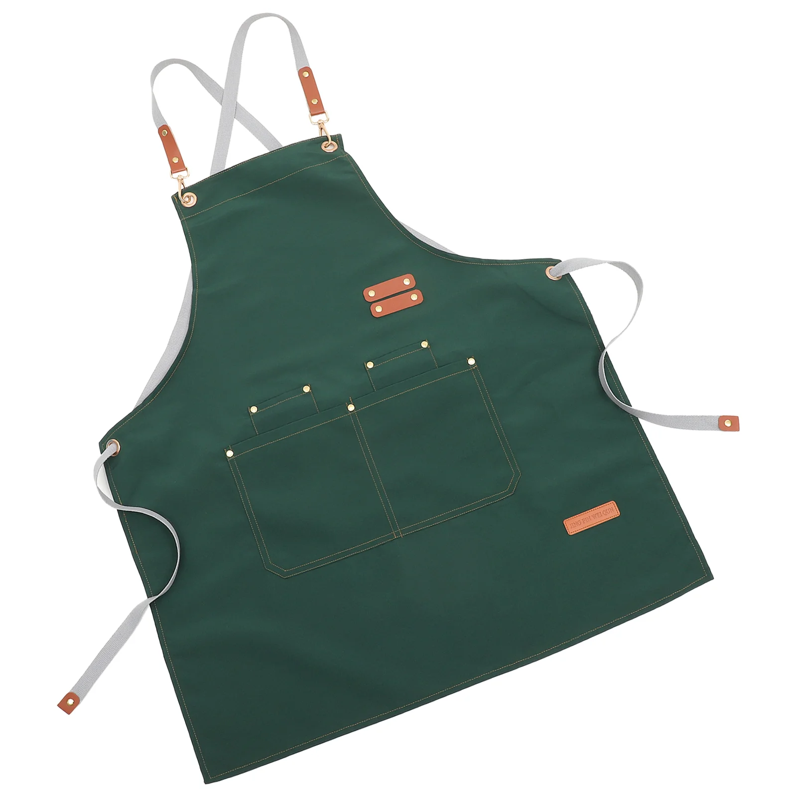

Kitchen Apron With Pocket Simple Canvas Apron Multi-functional Apron Water-proof Cooking Apron Adjustable Kitchen Apron