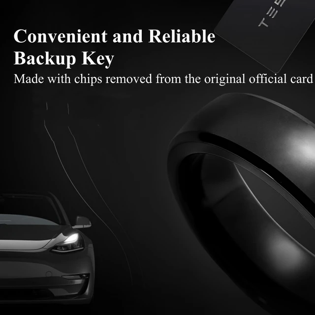 CNICK Tesla Smart Ring Accessories: Ceramic Ring for Model 3/Y/S/X to  Replace Key Card Key fob. (11, Black)