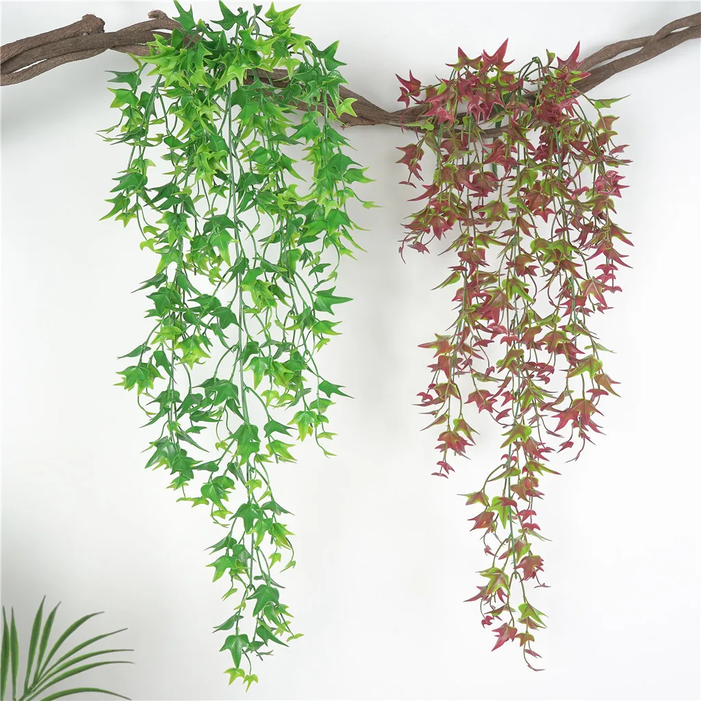 

Artificial Hanging Christmas Garland Plants Vine Leaves Green Silk Outdoor Home Wedding Party Bathroom Garden Decoration