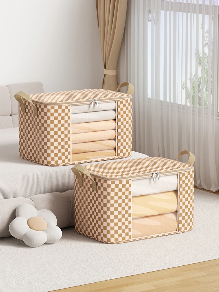 Collapsible large capacity clothing storage bag Zipper dust bag Quilt blanket storage bag Closet Bedroom organizer 6