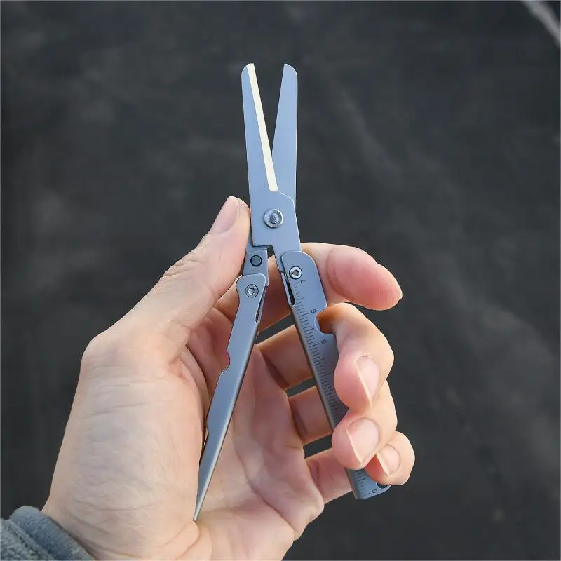 Outdoor  EDC Tools Portable Folding Scissors Stainless Steel Outdoor Survival Tool Mini Portable Knife for Camping Fishing