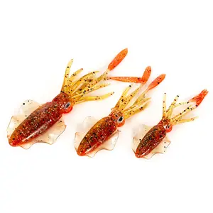 1Pcs 10/12/15cm Artificial Squid Baits Soft Fishing Lure 5 Color Silicone Swimbait Fishing Bait Accessories