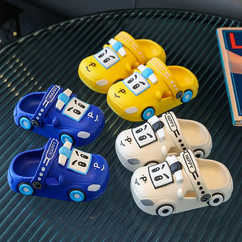 Summer New Dazzling Cool Kid Hollow Sandals Baby Cute Cartoon Car Home Slippers Boy Breathable Antislip Beach Shoe Girl Shoe Kids Shoes Children Sandals Kids Sandals Beach Shoes