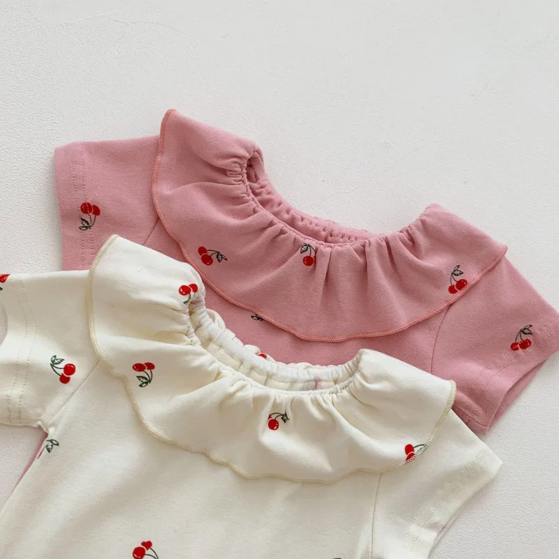 Summer Baby Girls Cherry Bodysuit One Piece