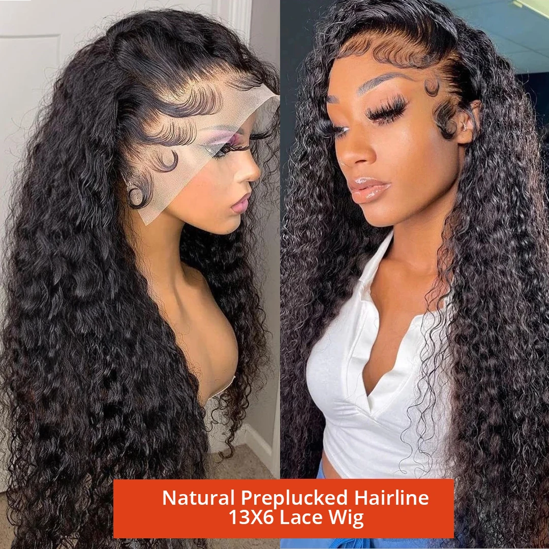 Deep Wave 30 32 Inch HD 13x6 Lace Frontal Wig Brazilian Curly 13x4 Lace Front Human Hair Wigs For Women Pre Plucked Water Wave