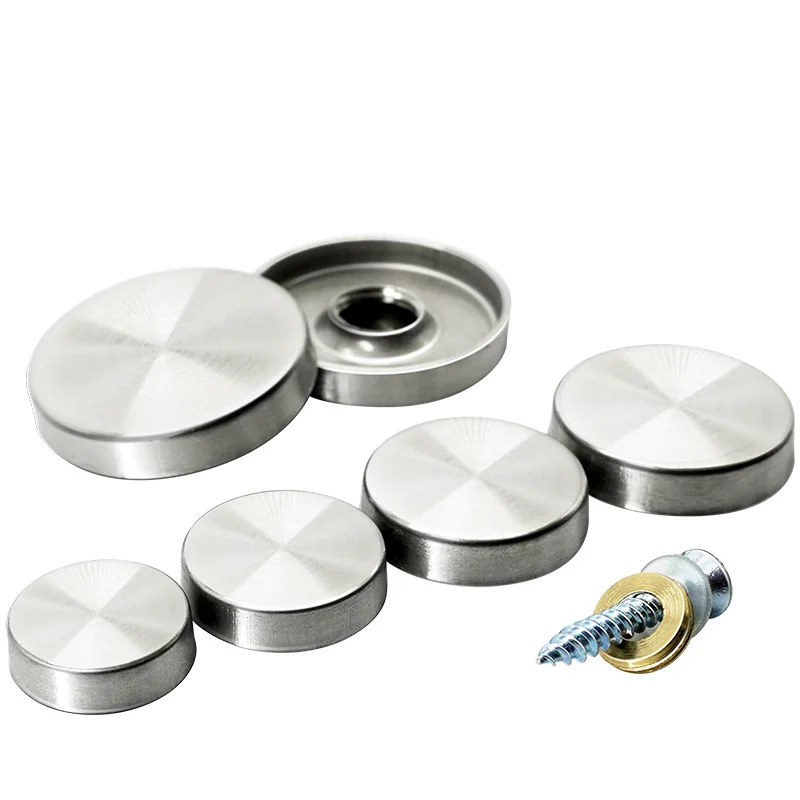 Viti a specchio, 16 mm, in acciaio inox spazzolato, con tappo decorativo per specchi, tavoli, piatti da bagno, armadi, cartelli in vetro, confezione da 20 (argento Viti a specchio, 16 mm, in acciaio inox spazzolato, con tappo decorativo per specchi, tavoli, piatti da bagno, armadi, cartelli in vetro, confezione da 20 (argento