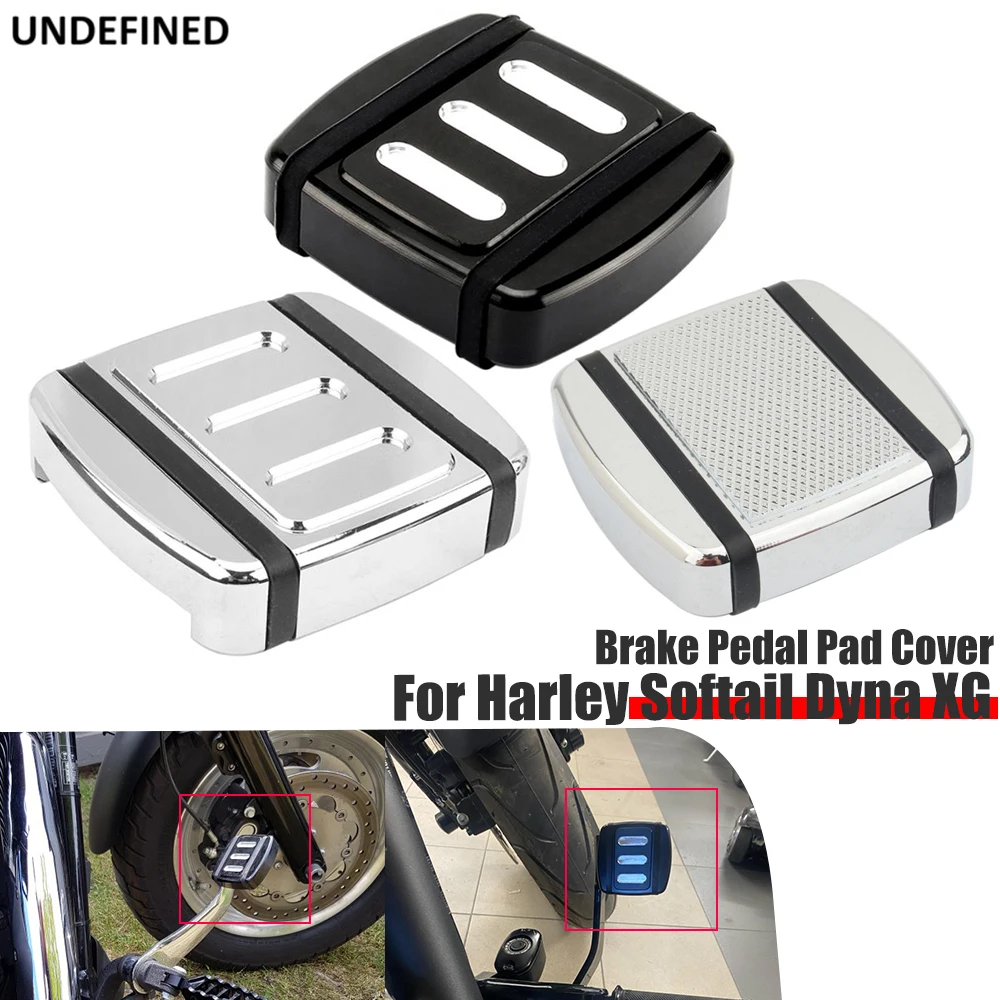 

Motorcycle Brake Pedal Pad Cover CNC Black Foot Pegs Pad Covers For Harley Touring Electra Street Glide FLHT Softail Dyna XG