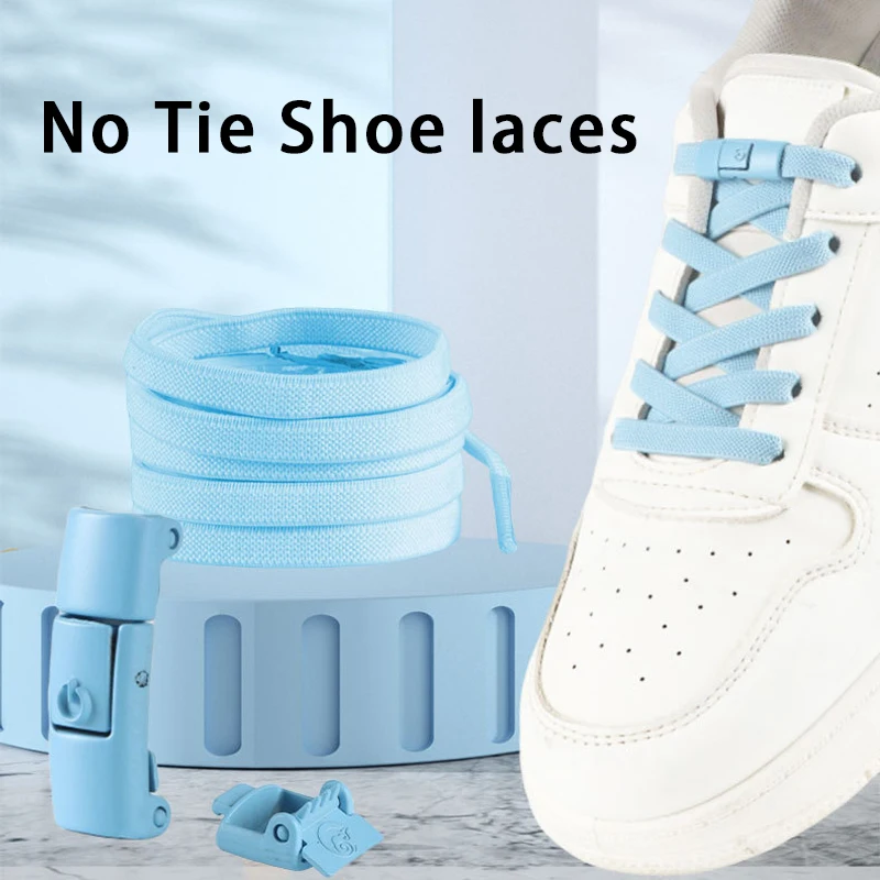 NEUE Schnürsenkel mit Druckverschluss ohne Binden, Elastische Schnürsenkel für Sneaker und Tennisschuhe, Schnürsenkel ohne Binden, Schuhzubehör, 1 Paar/2 Paar – Detail 2