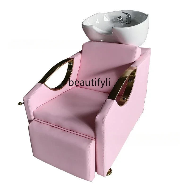 

Special Offer Modern Hair Saloon Dedicated Shampoo Chair High-End Lying Half Punch Bed Light Luxury Shampoo Flushing Bed