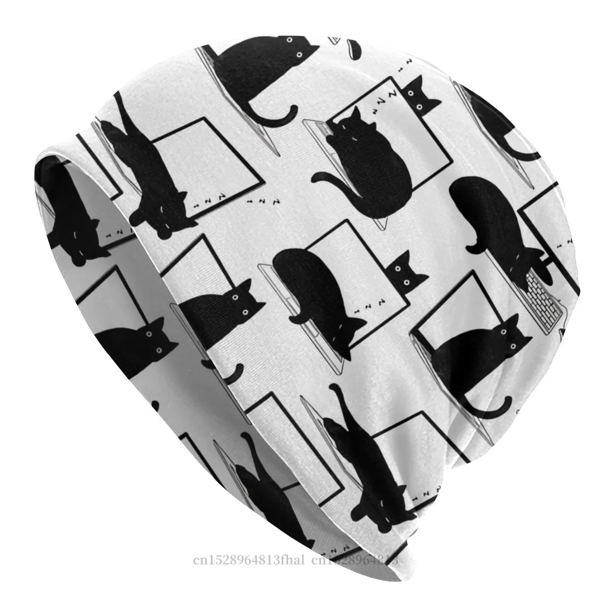

Шапка с котами, сидящими на ноутбуках, модные шапки для мужчин и женщин, шапочки, облегающие шапки, Лыжные шапки, хлопковая шляпа, шапки