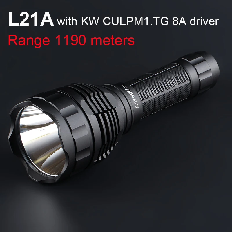 

Convoy L21A with KW CULPM1.TG 8A Driver Most Powerful Led Flashlight 21700 Torch 1190 Meters Range Camping Hunting Flash Light
