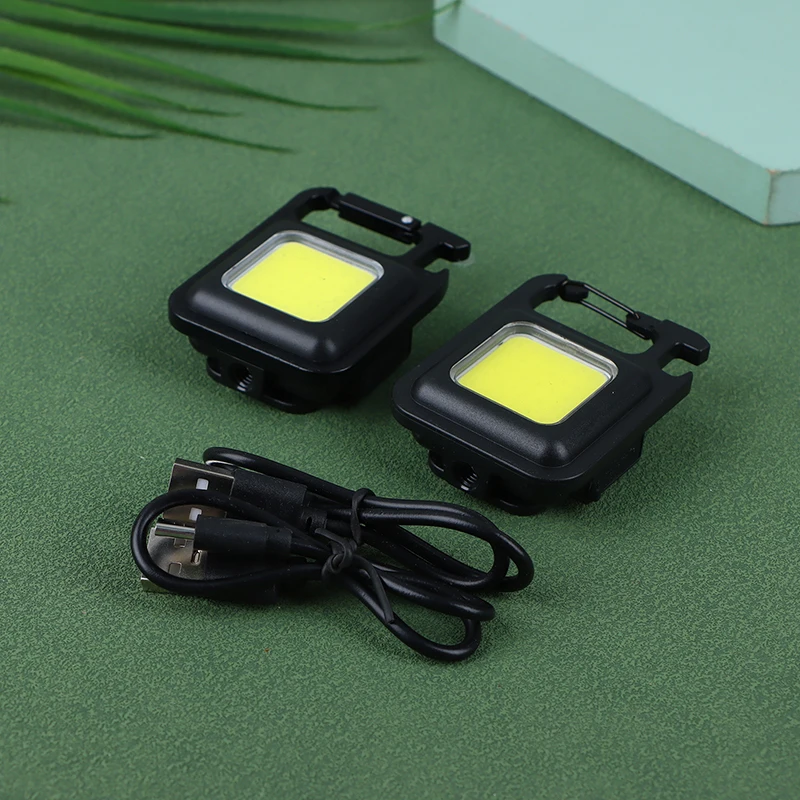 Outdoor multi-functional mini flashlight rechargeable mountain climbing portable keychain light magnetic work light