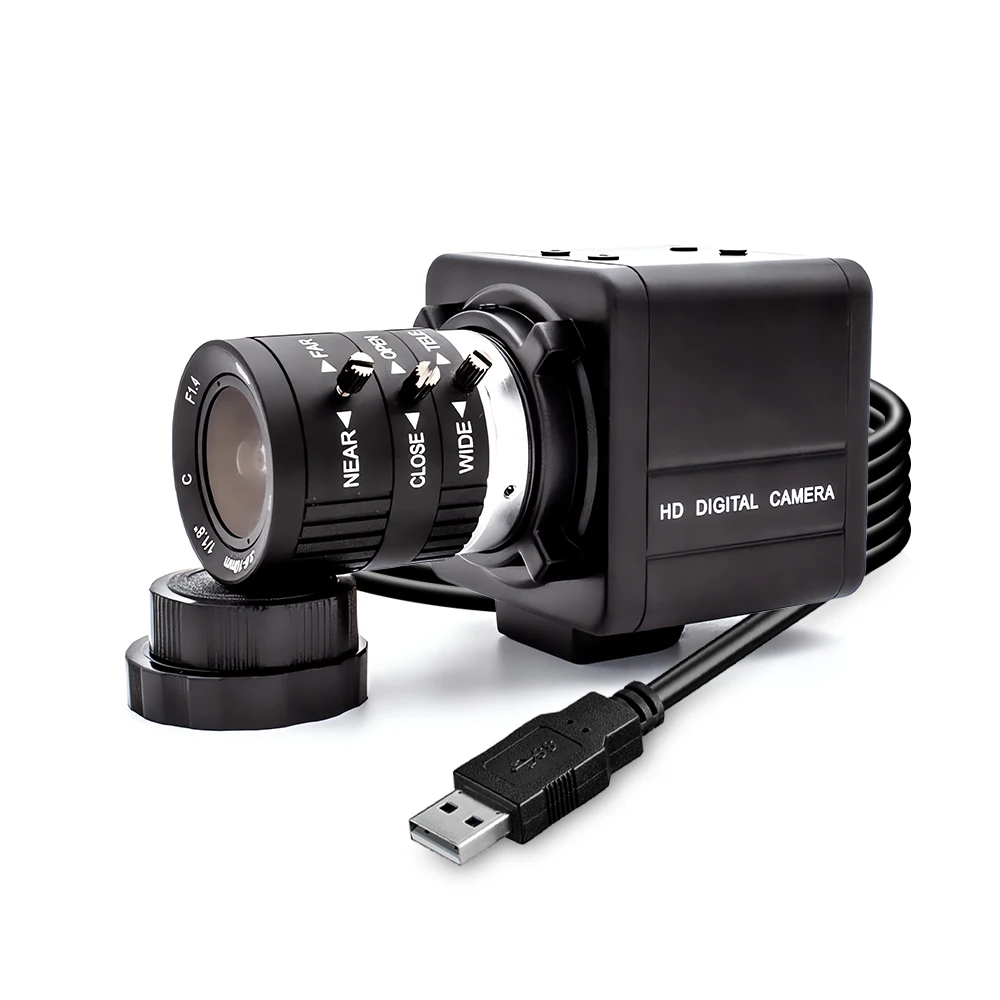 Global Shutter USB Camera 1080P 90FPS Industrial Metal Box With 5-100mm Varifoca