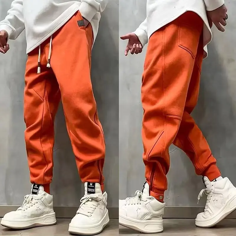 Men's Sweatpants Solid Loose Fit Mens Sweatpant Autumn Fashion Khaki Joggers Pants Unisex Elastic Waist Track Male Trouser 2025 4