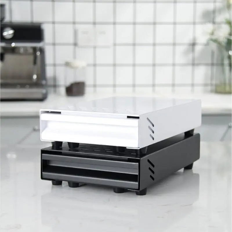 

Professional Stainless Steel Drawer Type Coffee Grounds Box Coffee Espresso Residue Knock Box Coffee Bar Grounds Container