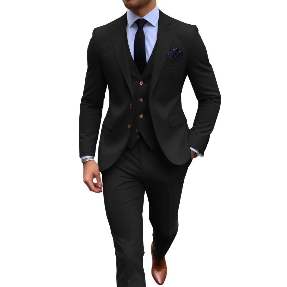Men's Stylish Khaik 3 Piece Suits For Men-Classic Formal Attire- Business Wear Suits- Party Wear Jacket -Prom Suit- For Men