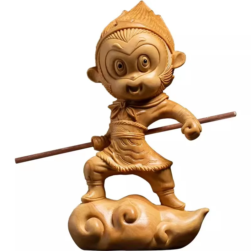 Huangyang wood creative solid wood living room decoration crafts, fighting against Buddha, Qi Tian, Da Sheng,  Sun Wukong