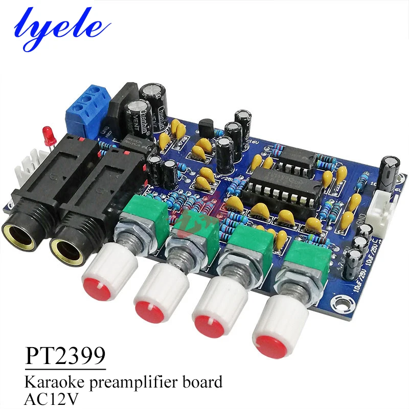 Pt2399 Ac12v Microphone Preamplifier Board Karaoke Reverberation Board