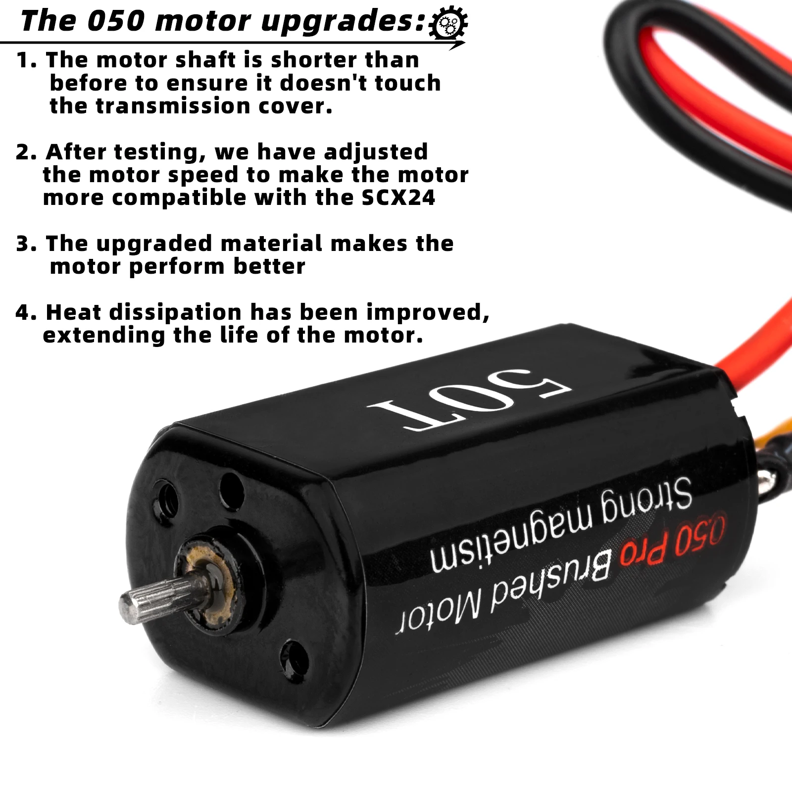 Ensemble de quatre engrenages moteur RC 50T, 66T, 60T et 88T alignés, pour remplacement de pièces RC.