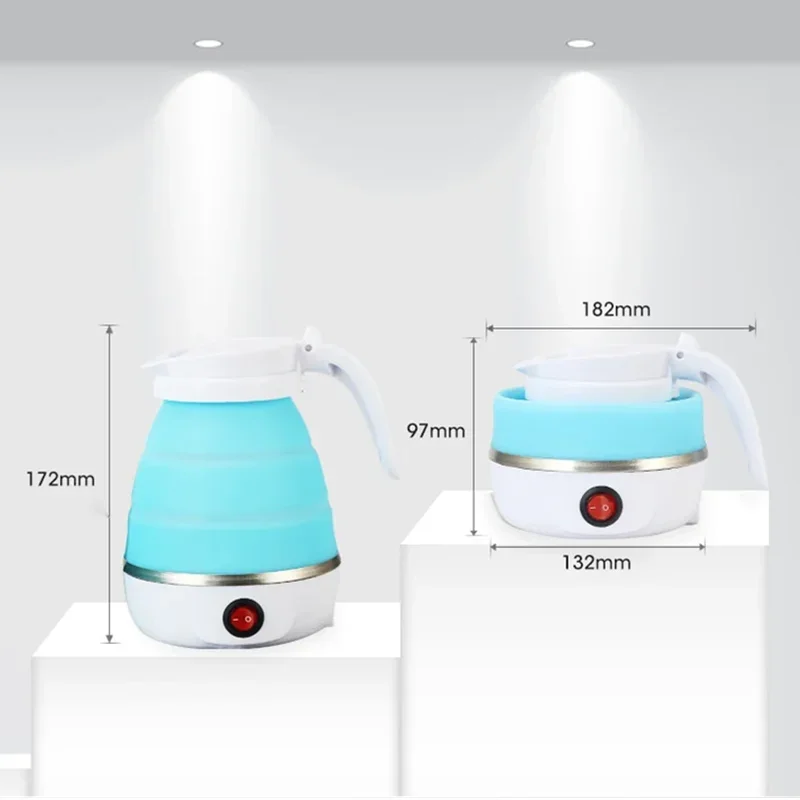 220V 0.6L Mini Folding Kettle Portable Water Heater 600W Silicone Compression Electric Kettle Home Easy To Travel mini folding kettle,electric kettle,folding kettle