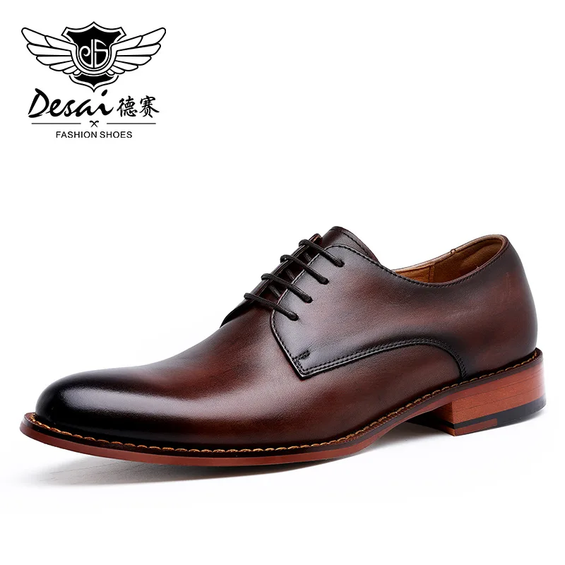 DESAI Classic Oxford Dress Shoes Mens Formal Business Lace-up Full Grain  Leather Shoes for Men : : Clothing, Shoes & Accessories