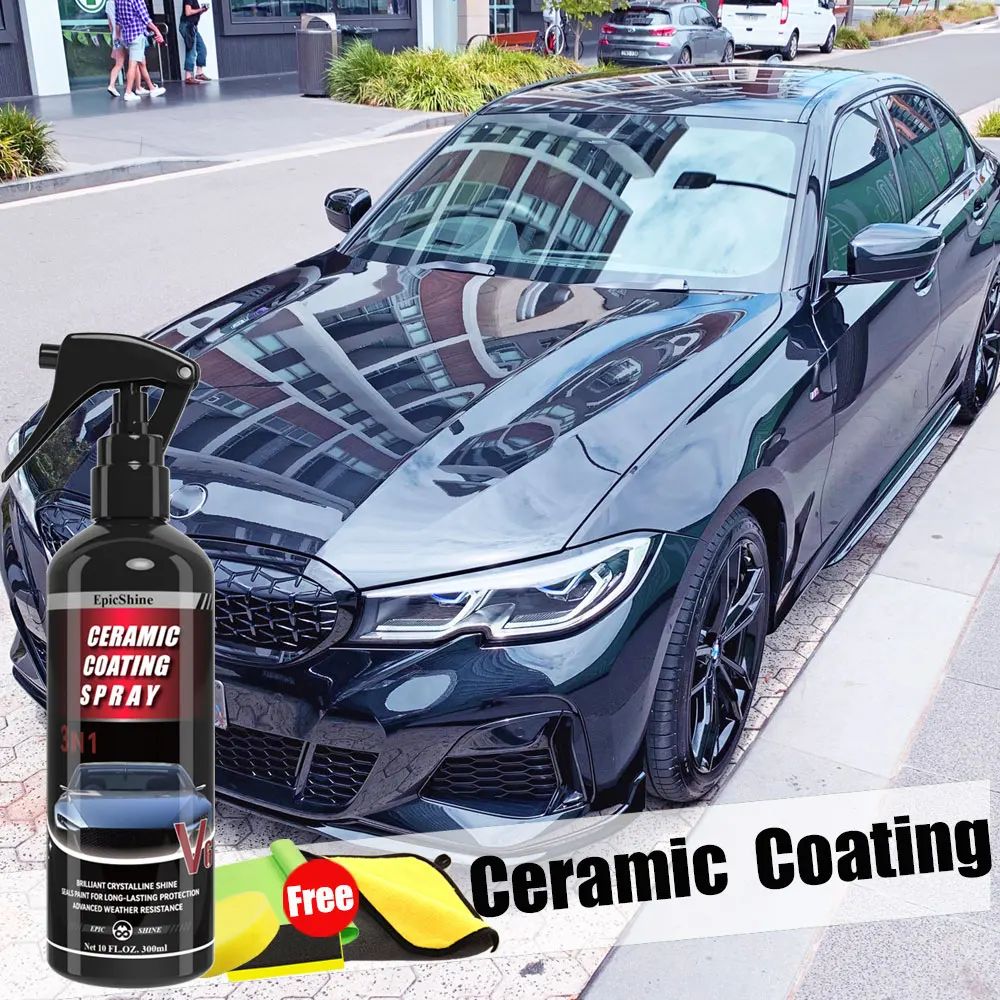 Ceramic Quick Detailer&Coating Spray V6 Auto Nano Waterproof Instant Shine Paint Superior Protection Hydrophobic Water Repellent