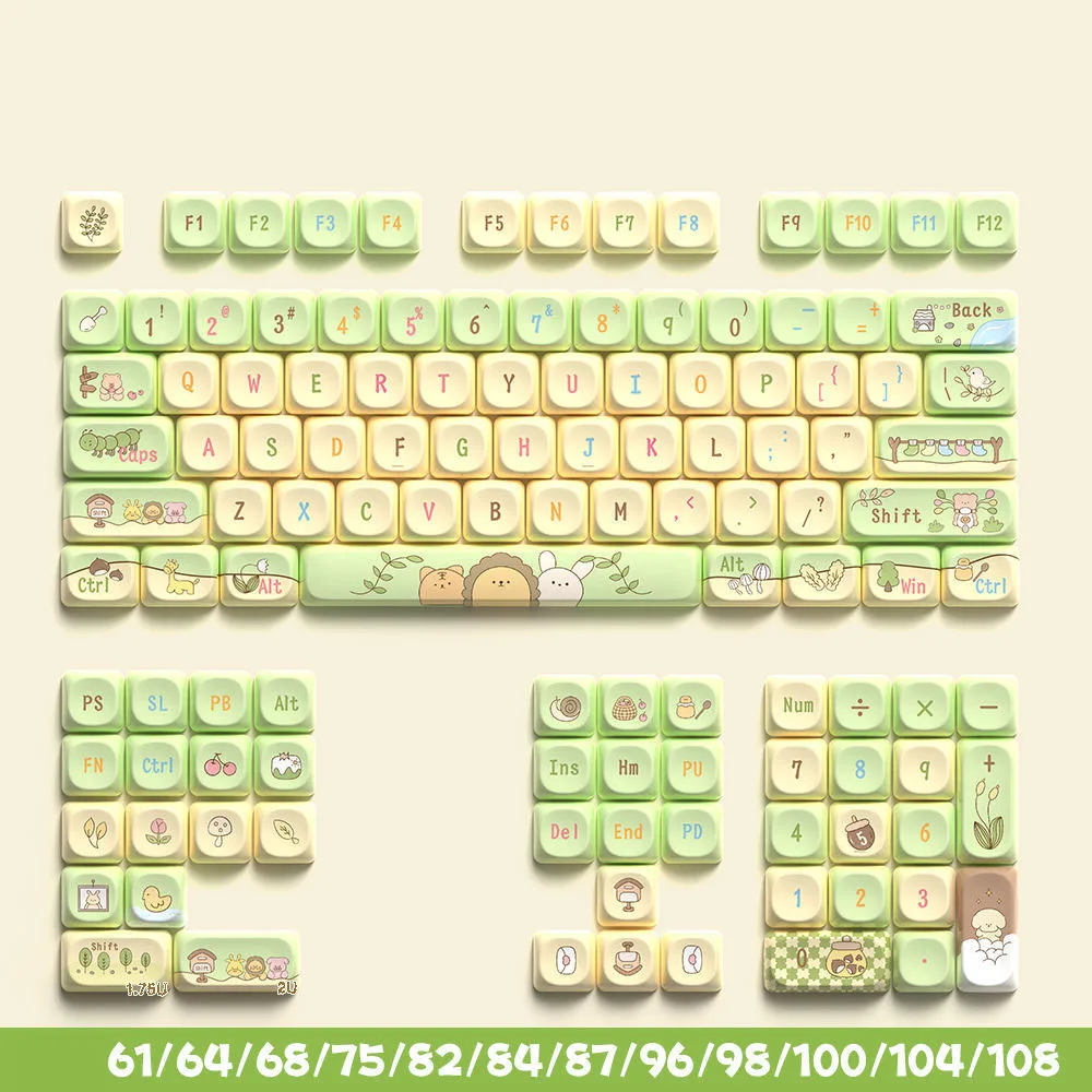Cinnamoroll Pbt Keycap para Gaming Teclado Mecânico Kuromi Keycap Sublimação de Cinco Lados ma Switch Gamer 120 Chaves - Imagem 4