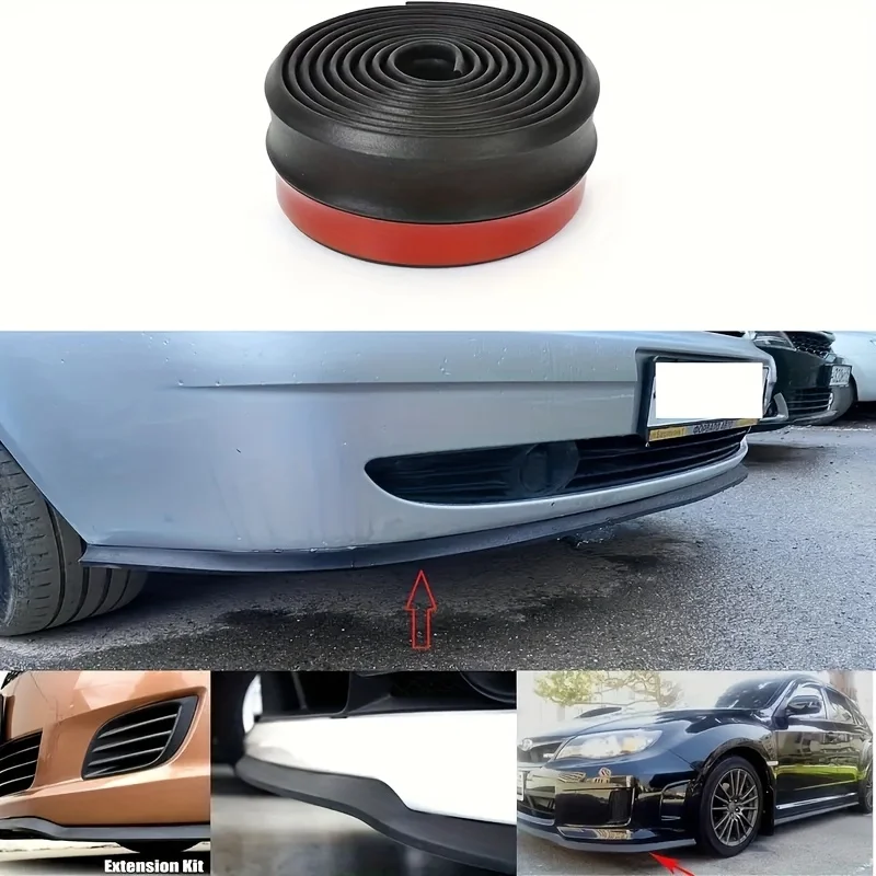 Universal Car Bumper Lip Protection Strip - 2.5m Rubber Spoiler Lip